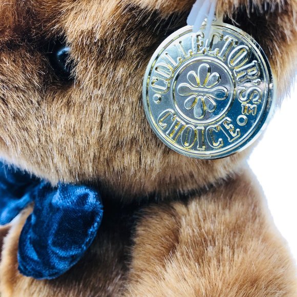 Dan Dee Collector's Choice Brown Teddy Bear Plush 10" Bowtie Ear Hang Tush Tags - Picture 5 of 9